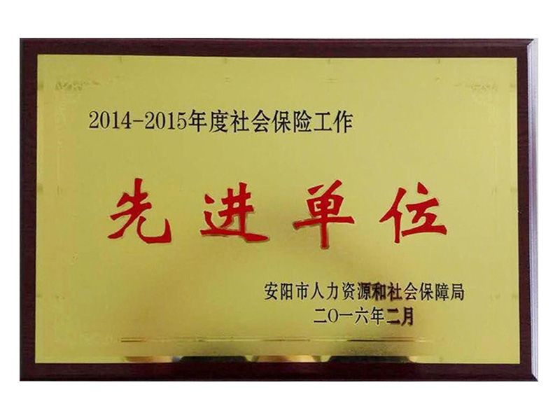 2015年社会包管事情先 进单位